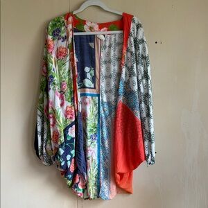 Anthropologie Akemi + Kin Floral Patchwork Draped Kimono - Multicolor